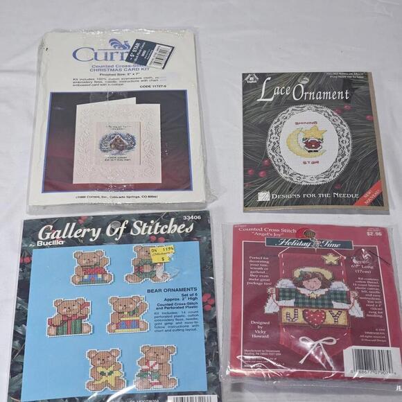 Bucilla Other - Loy Of 4 Cross stitch. Bucilla Gallery of Stitches 6 Bear Ornaments, Angel More